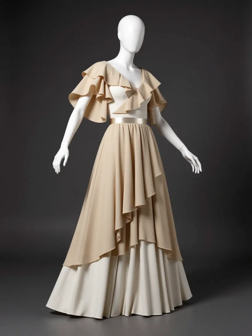 Beige Dress on a mannequin
