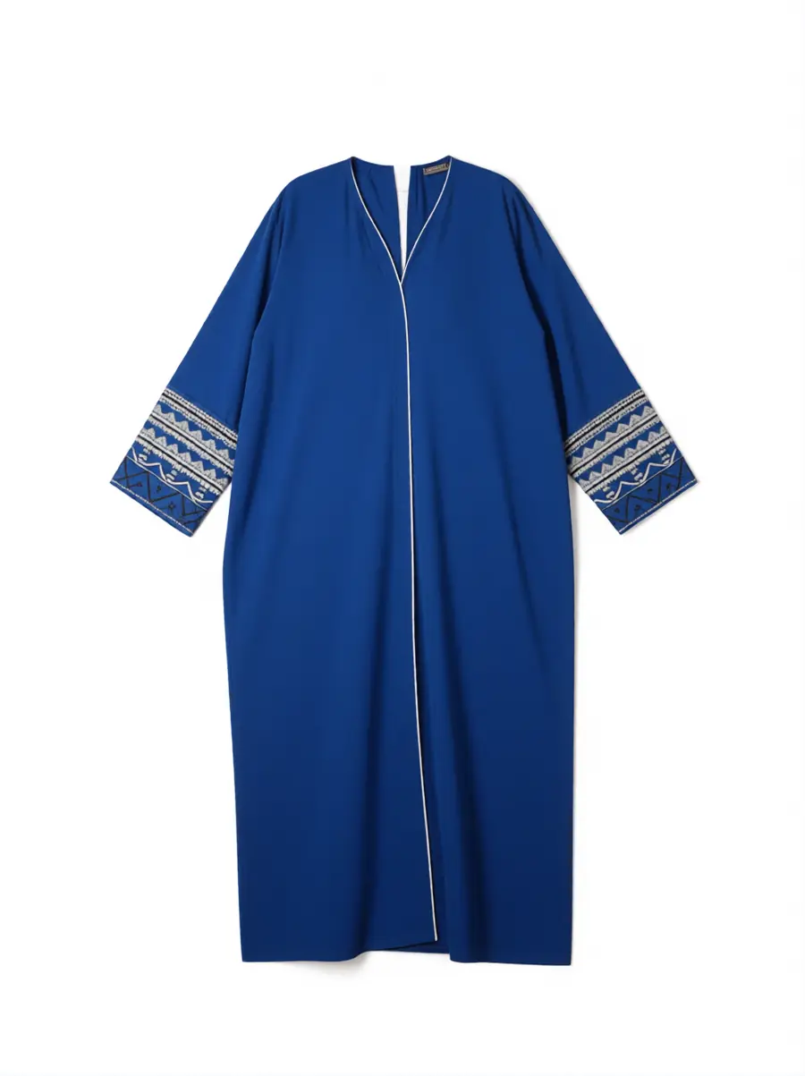 Blue Abaya, product cut-out on a clean background