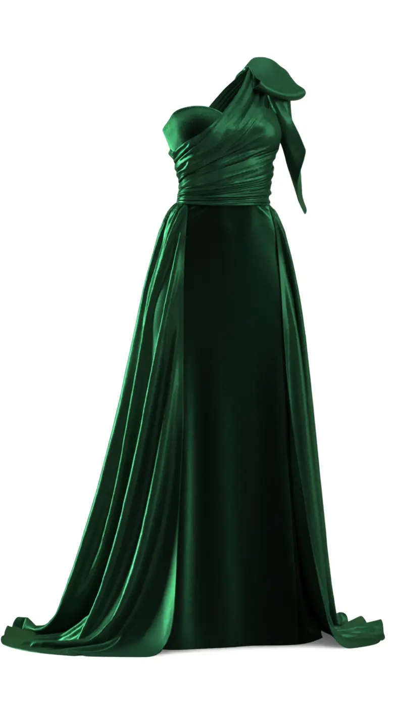 Green Dress, product cut-out on a clean background
